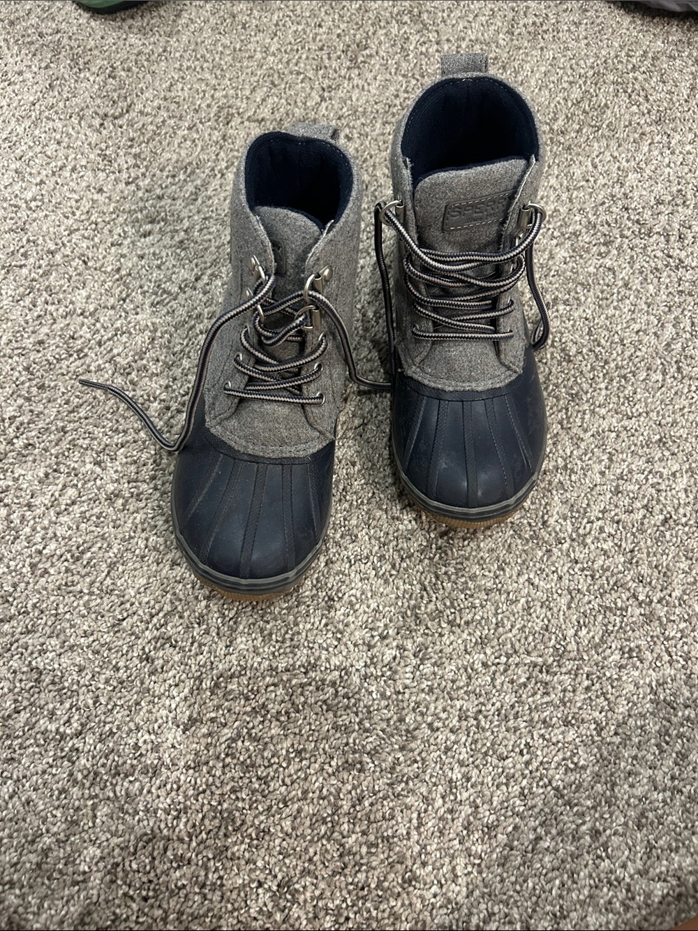 Gray and Black Kid’s Waterproof Duck Sperry Boots